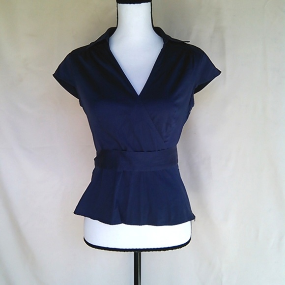 Ann Taylor Tops - Final Drop Ann Taylor LOFT Blue V-Neck Wrap Top